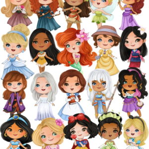 Kit Digital Princesas Aquarela Cute