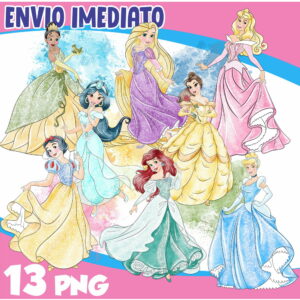 Kit Digital Princesas Aquarela
