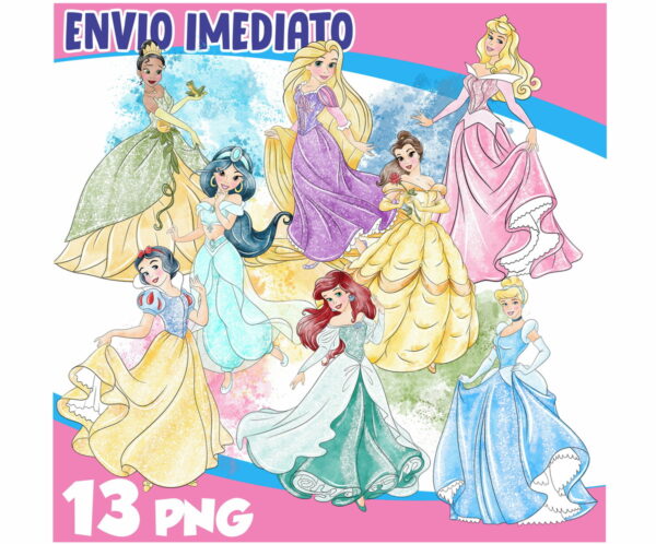 Kit Digital Princesas Aquarela