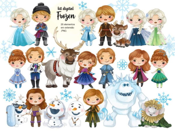 Kit Digital - Frozen Aquarela
