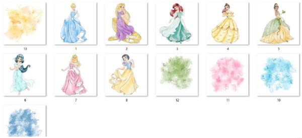 Kit Digital Princesas Aquarela - Imagem 2
