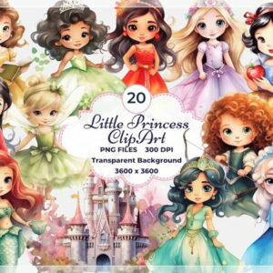 Kit Digital Princesas Aquarela