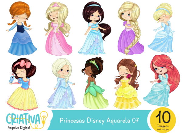 Kit Digital - Princesas Disney Aquarela 07