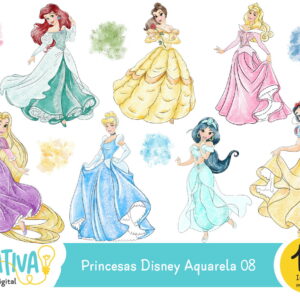 Kit Digital - Princesas Disney Aquarela 08