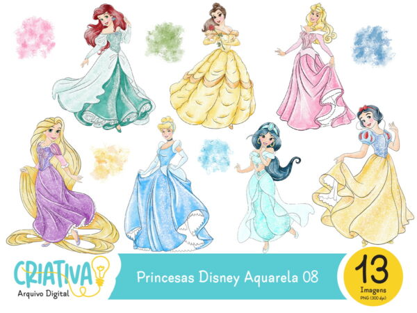 Kit Digital - Princesas Disney Aquarela 08