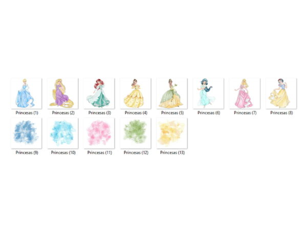 Kit Digital - Princesas Disney Aquarela 08 - Imagem 2