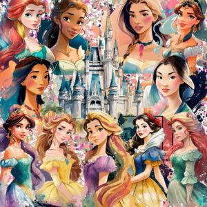 Kit Digital Princesas Disney Aquarela
