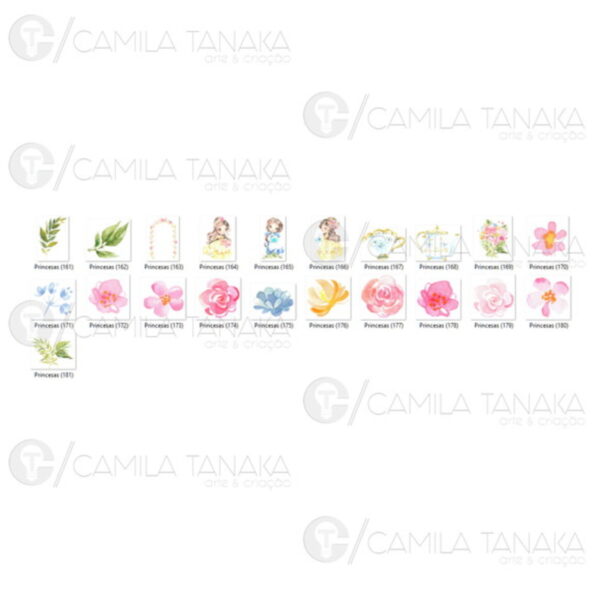Kit Digital Princesas Disney Aquarela (pague 1 Leve 3) - Image 3