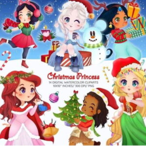 kit Digital Princesas Natal PNG- Scrapbook