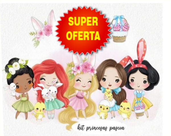 Kit Digital Princesas Páscoa - Kit Digital Páscoa