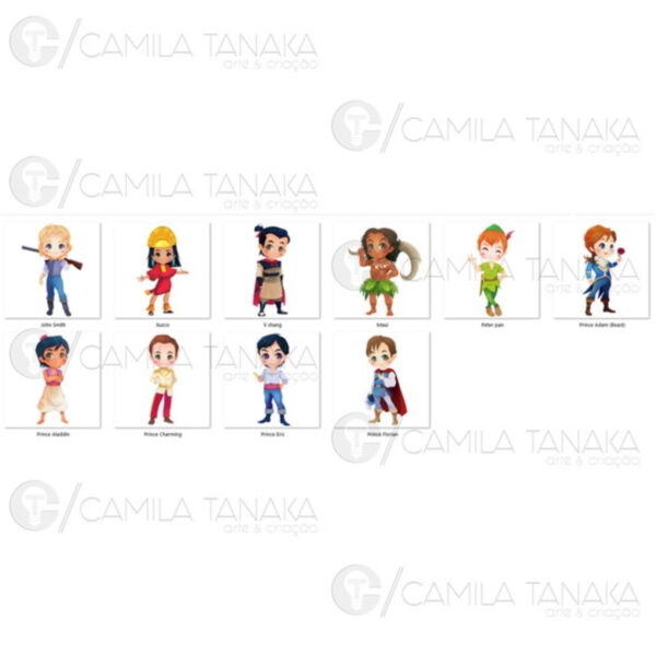 Kit Digital Principe Disney Aquarela Cute 2 (pague 1 Leve 3) - Imagem 2