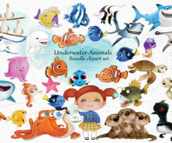 Kit Digital Procurando Nemo Aquarela