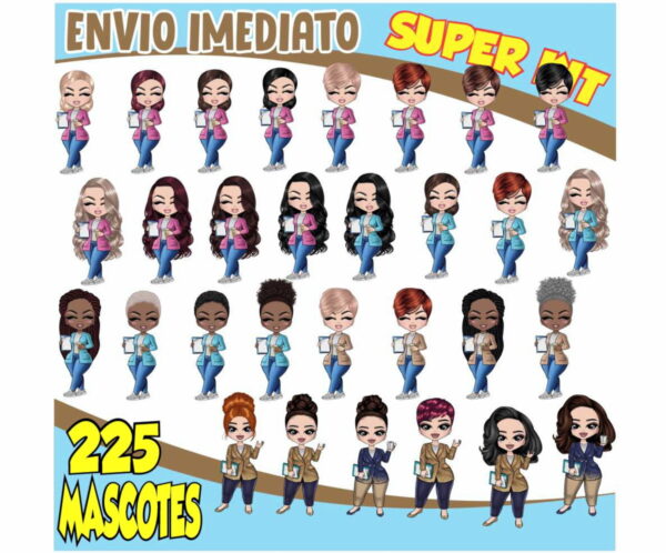 Kit Digital Professoras Mascotes