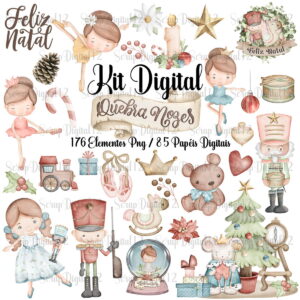 Kit Digital - Quebra Nozes Aquarela