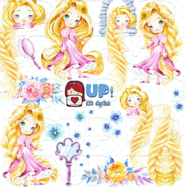 KIT DIGITAL RAPUNZEL - AQUARELA