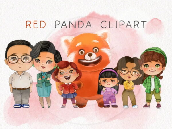 Kit Digital - Red Panda Aquarela (cod. 0024)