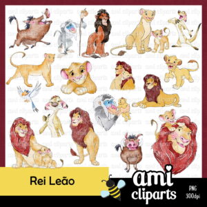 Kit Digital Rei Leão Aquarela
