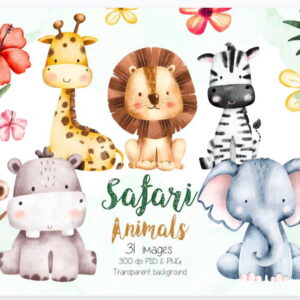 Kit Digital Safari Aquarela 1585