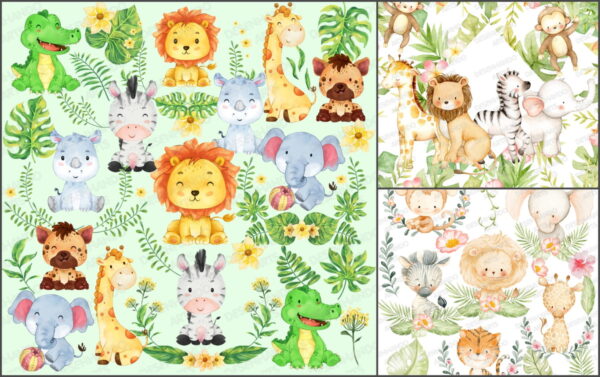 Kit Digital Safari Aquarela 3