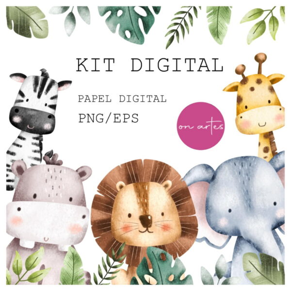 Kit Digital Safari Aquarela 3