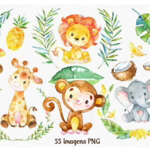 Kit Digital Safari Aquarela 434