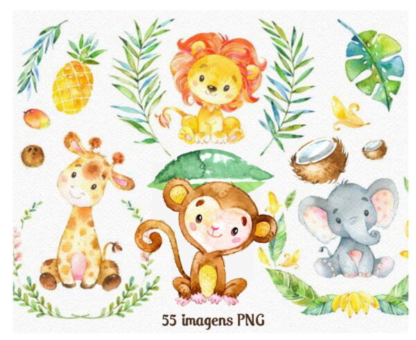 Kit Digital Safari Aquarela 434