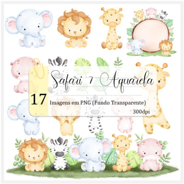 Kit Digital - Safari Aquarela