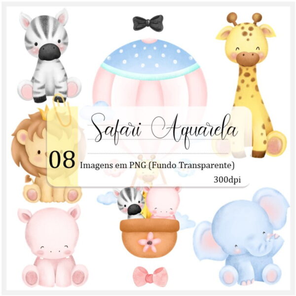 Kit Digital - Safari Aquarela
