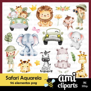 Kit Digital Safari Aquarela