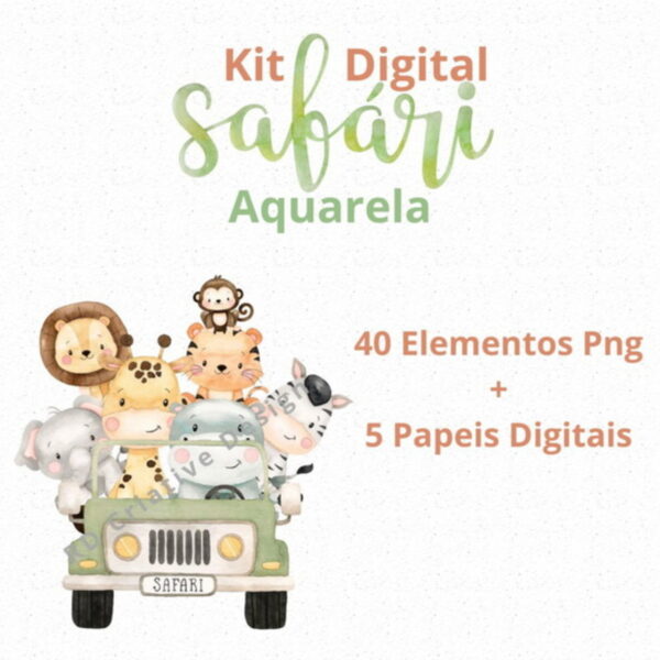 Kit Digital Safari Aquarelado (002)