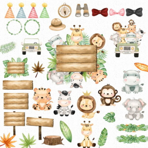 Kit Digital Safari Aquarelado (002) - Image 2