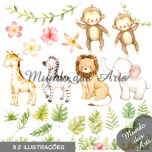 Kit Digital Safari Baby + 2 Kits de Brinde!!!