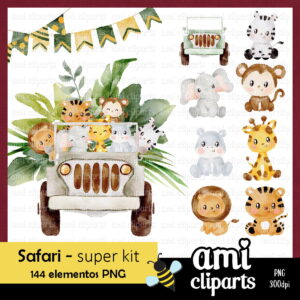 Kit Digital Safari Aquarela