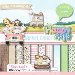 Kit Digital Safari Candy Aquarela
