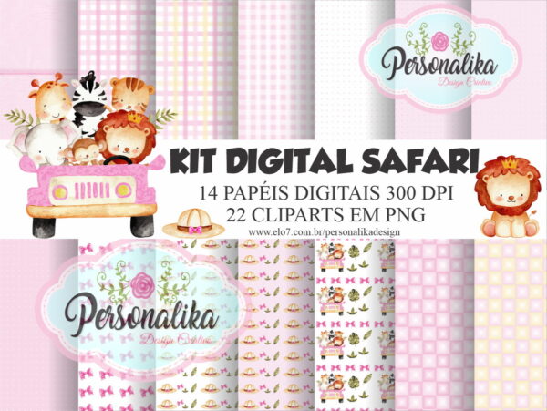 Kit Digital Safari Menina