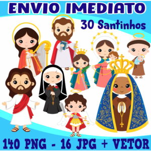 KIT DIGITAL SANTINOS 30PNG+VETORES