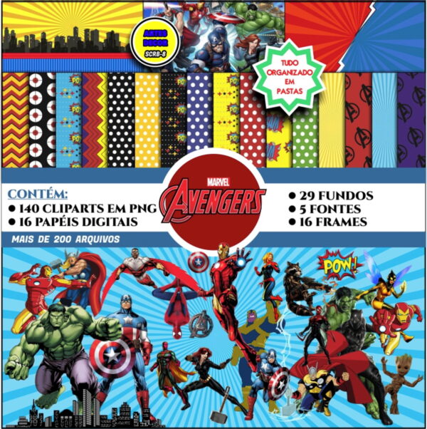 Kit Digital Scrapbook VINGADORES