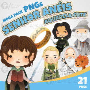 Kit Digital Senhor dos Aneis Aquarela Cute (pague 1 Leve 3)