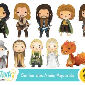 Kit Digital - Senhor dos Anéis Aquarela