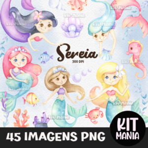 Kit Digital Sereia Aquarela