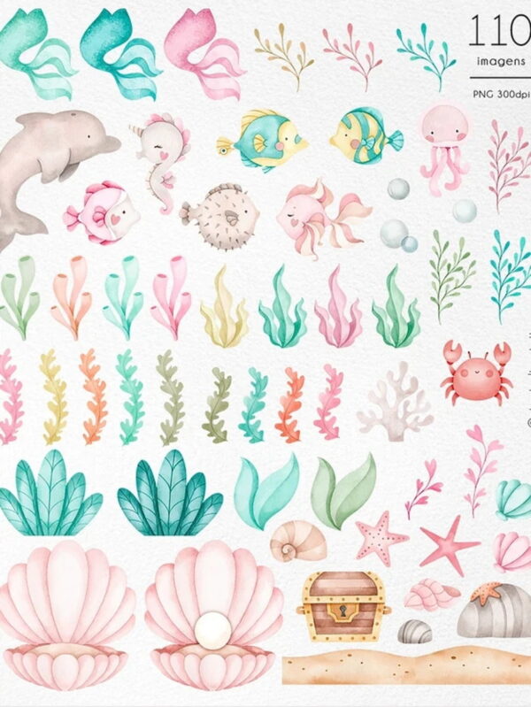 Kit Digital - Sereias Aquarela - Image 4