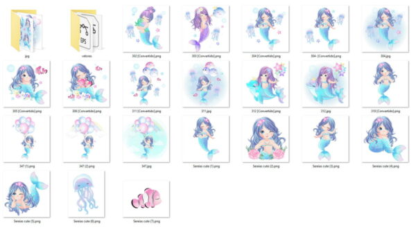 Kit Digital Sereias Cute - Image 2