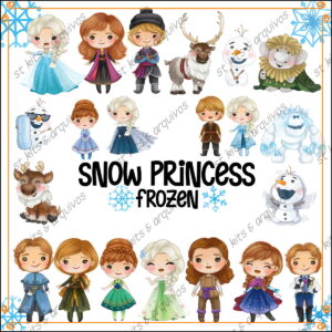 Kit Digital Snow Princess - Frozen - Aquarela