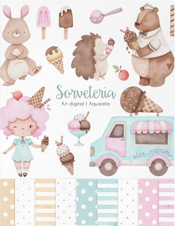 Kit Digital - Sorveteria Aquarela