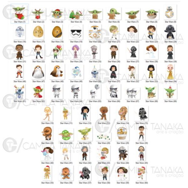 Kit Digital Star Wars Aquarela Cute (pague 1 Leve 3) - Imagem 2