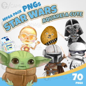 Kit Digital Star Wars Aquarela Cute (pague 1 Leve 3)