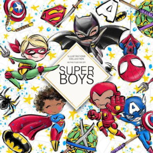 Kit Digital Super Boys Aquarela