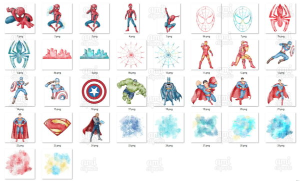 Kit Digital Super Herois Aquarela - Image 2