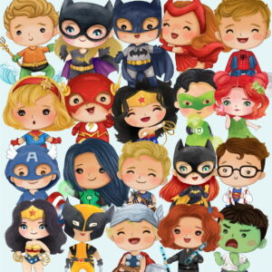 Kit Digital Super Heróis Aquarela #245#