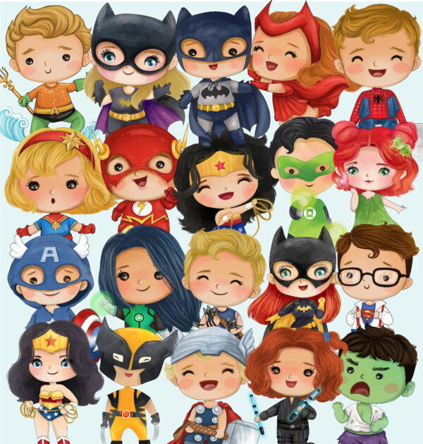 Kit Digital Super Heróis Aquarela #245#
